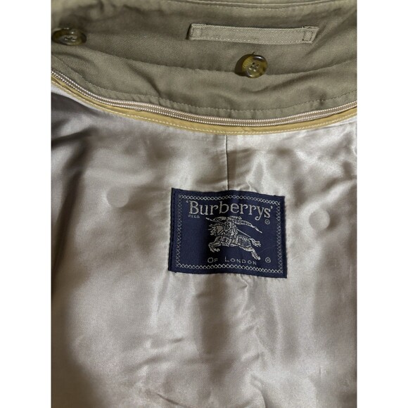VTG Burberrys Beige Trench Coat 100% Wool Liner Removable Nova Check Mens 42Long - Picture 13 of 16